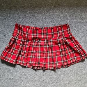 Plaid mini skirt XL